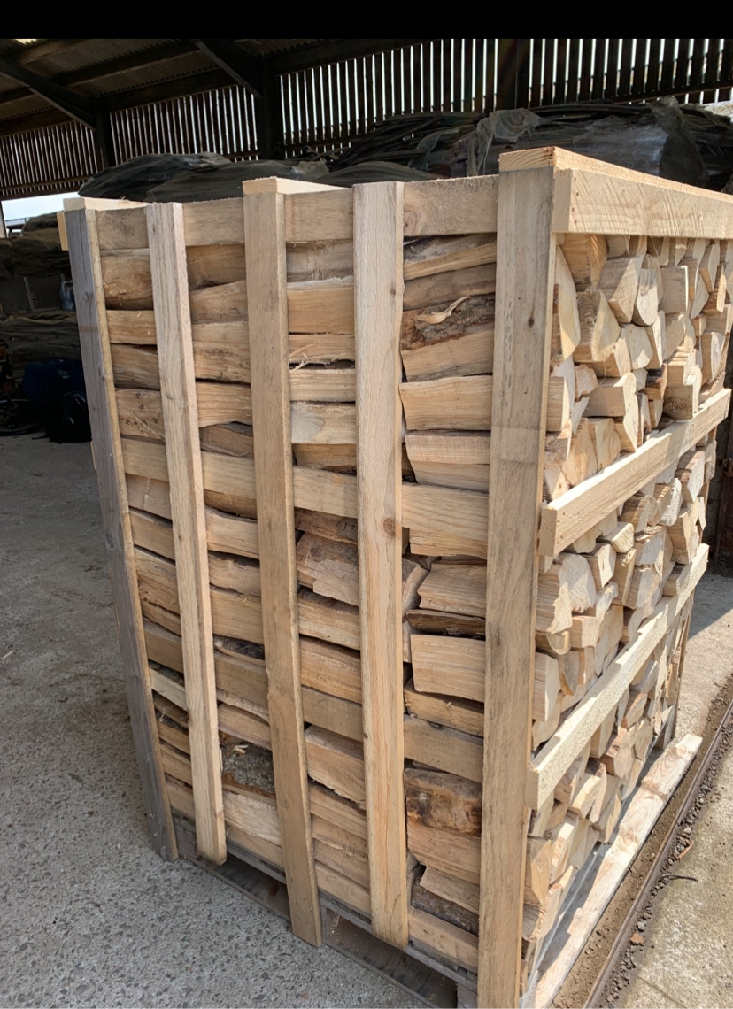 Crate of kiln dried mixed hardwood