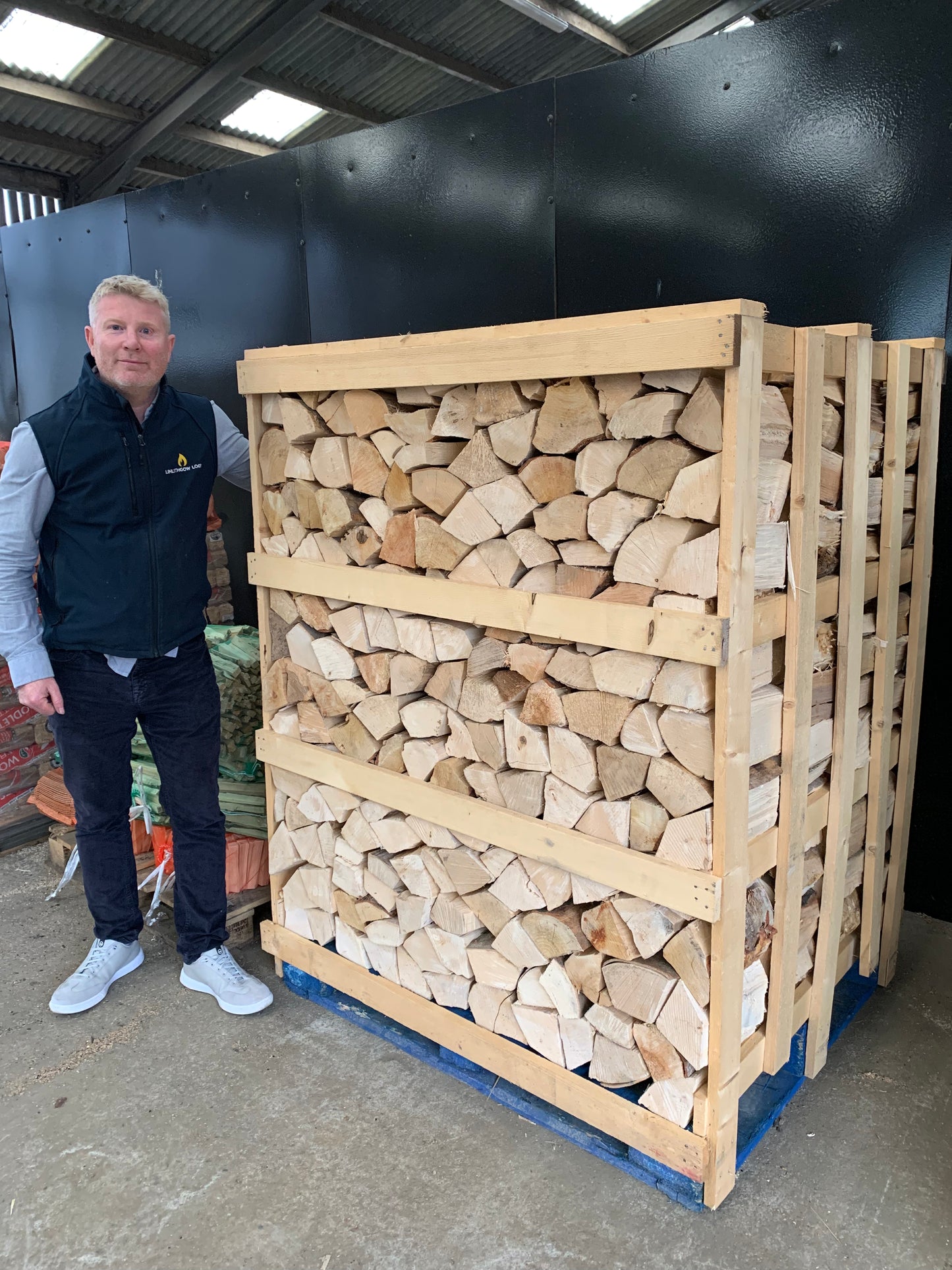 Crate of kiln dried mixed hardwood